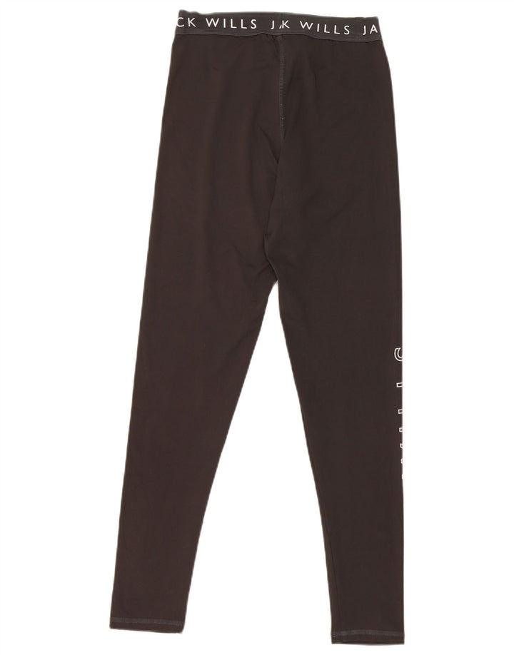Jack Wills Kvinders Grafiske Leggings UK 8 Small Black Polyester