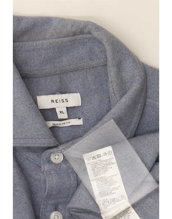 Reiss herre Regular Fit skjorte XL blå bomuld