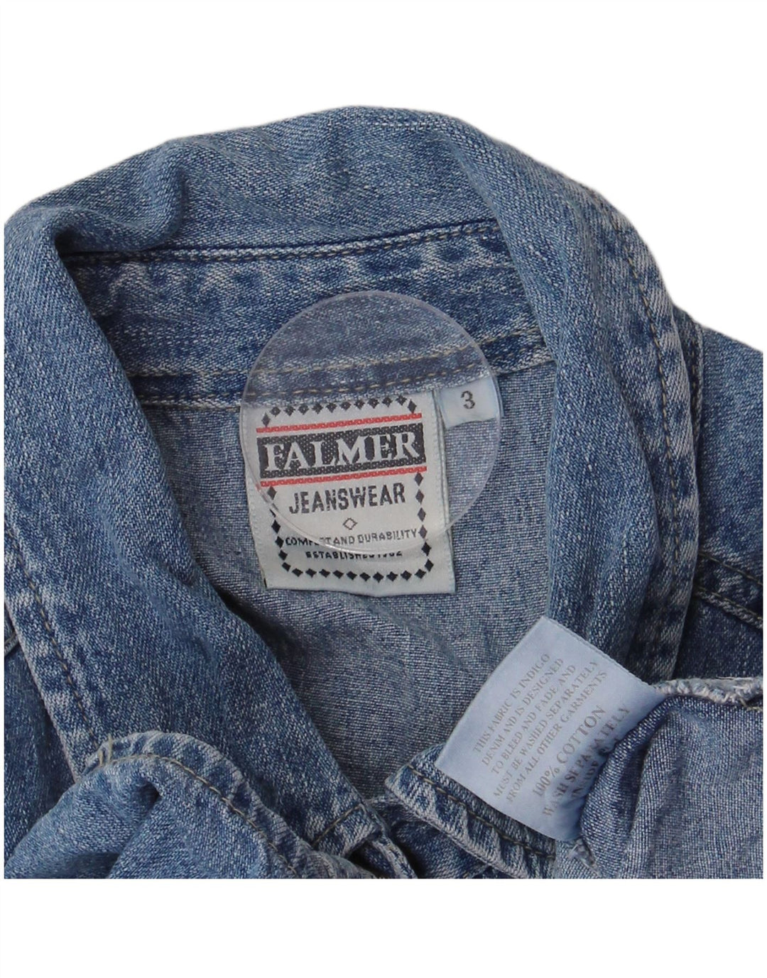 Falmer Dame Oversized Ærmeløs Crop Denim Shirt US 3 XS Blue Cotton