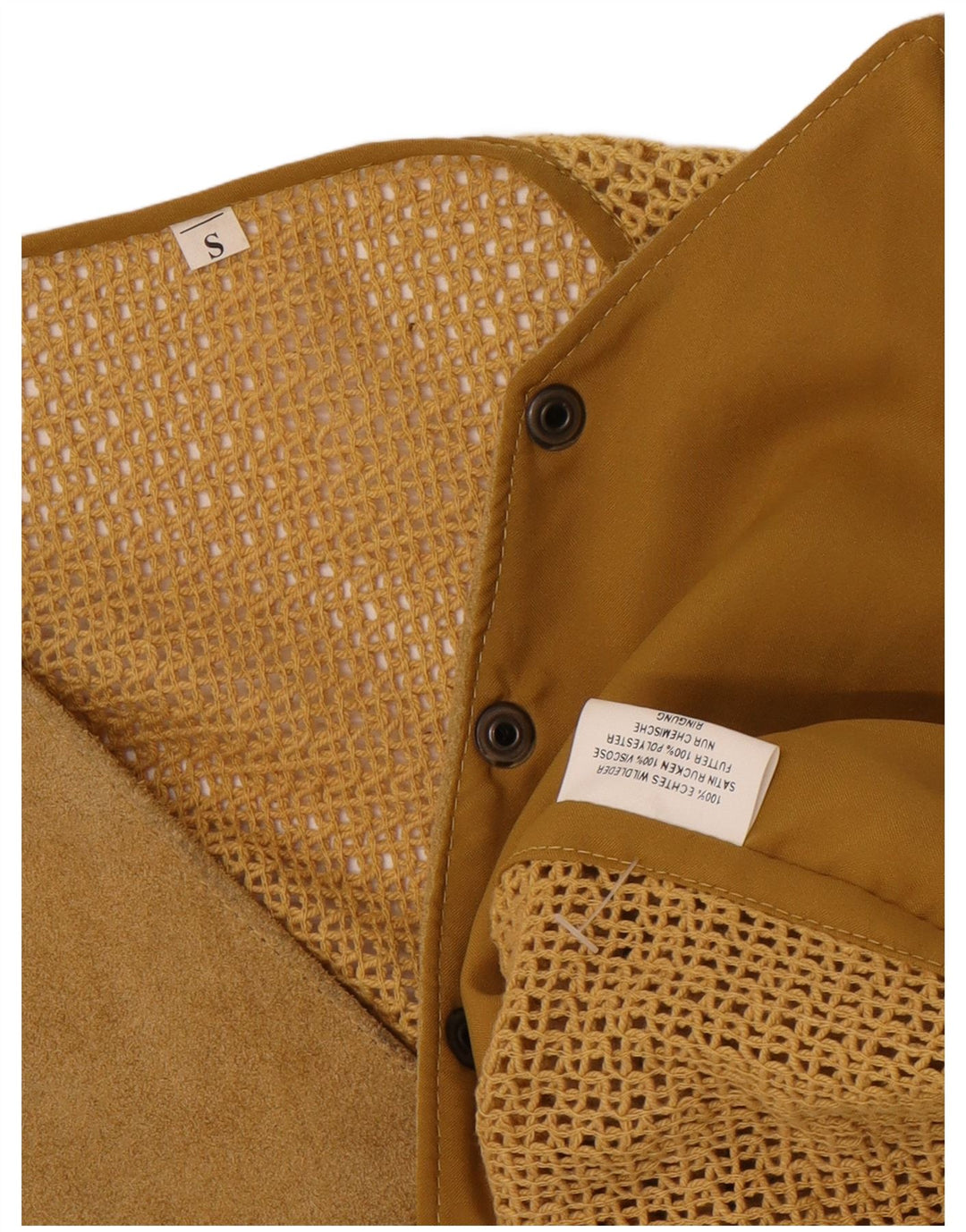 Vintage dame vest i ruskind i overstørrelse UK 10 Small Khaki Læder