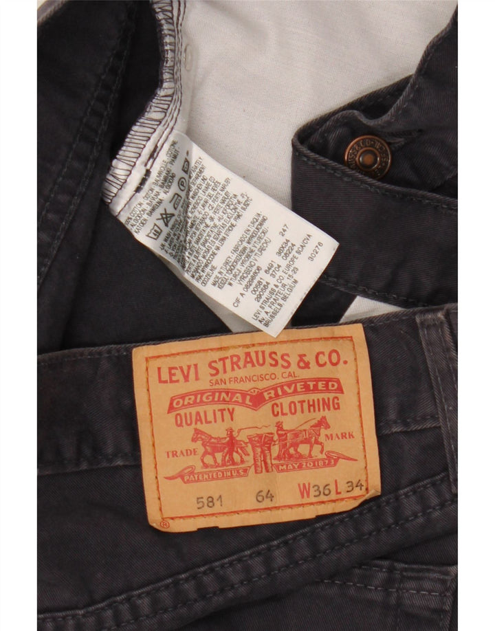 Levi's Herre 581 Straight Jeans W36 L30 Marineblå Bomuld