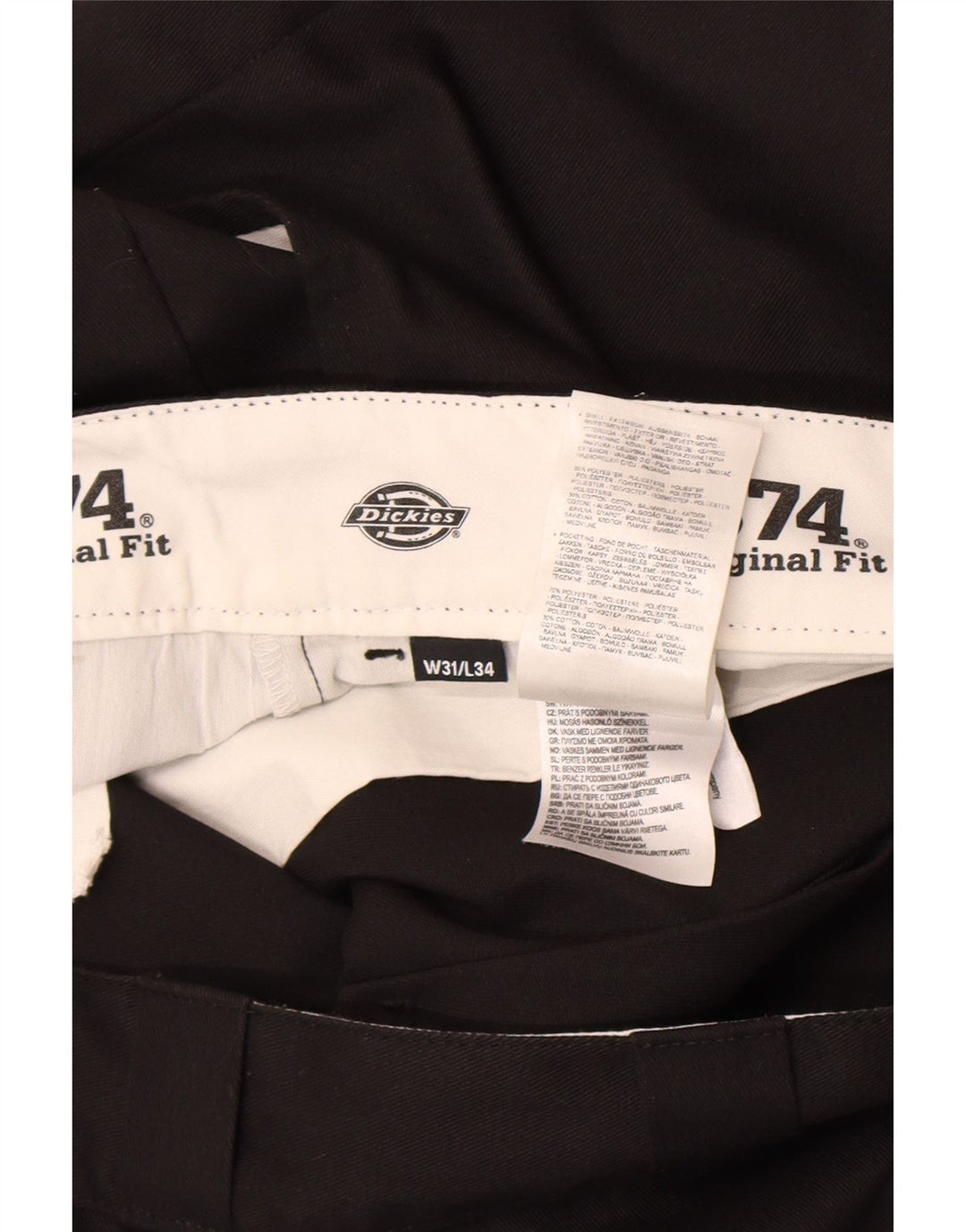Dickies Herre 874 Original Fit Chino Bukser W31 L34 Sort Polyester