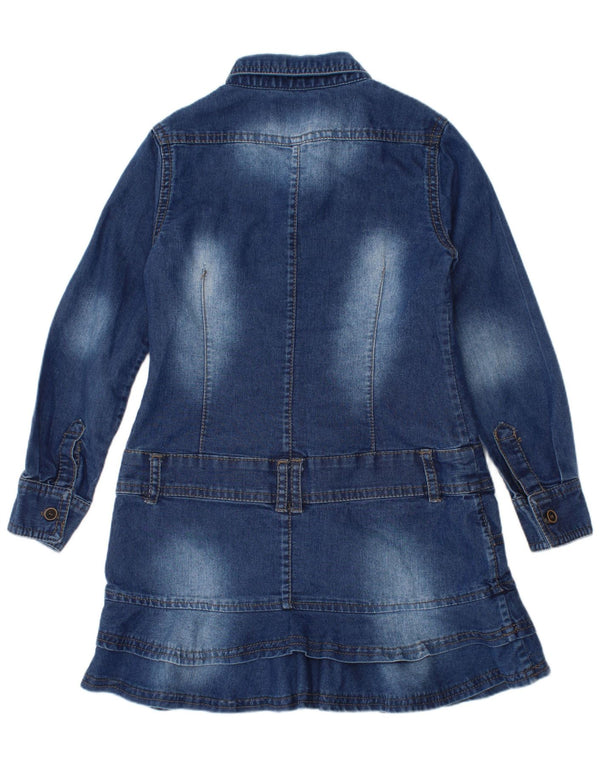 Massimo Dutti Girls Denim Dress 5-6 Years Blue Cotton