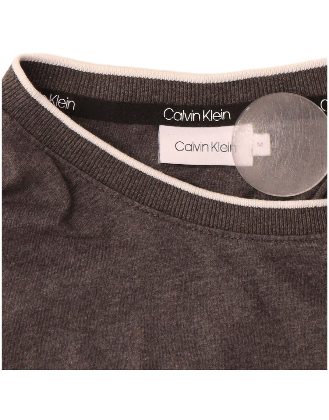 Calvin Klein Herre grafisk T-shirt Top Medium Grey Flecked Bomuld