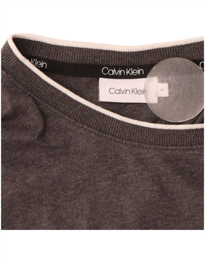 Calvin Klein Herre grafisk T-shirt Top Medium Grey Flecked Bomuld