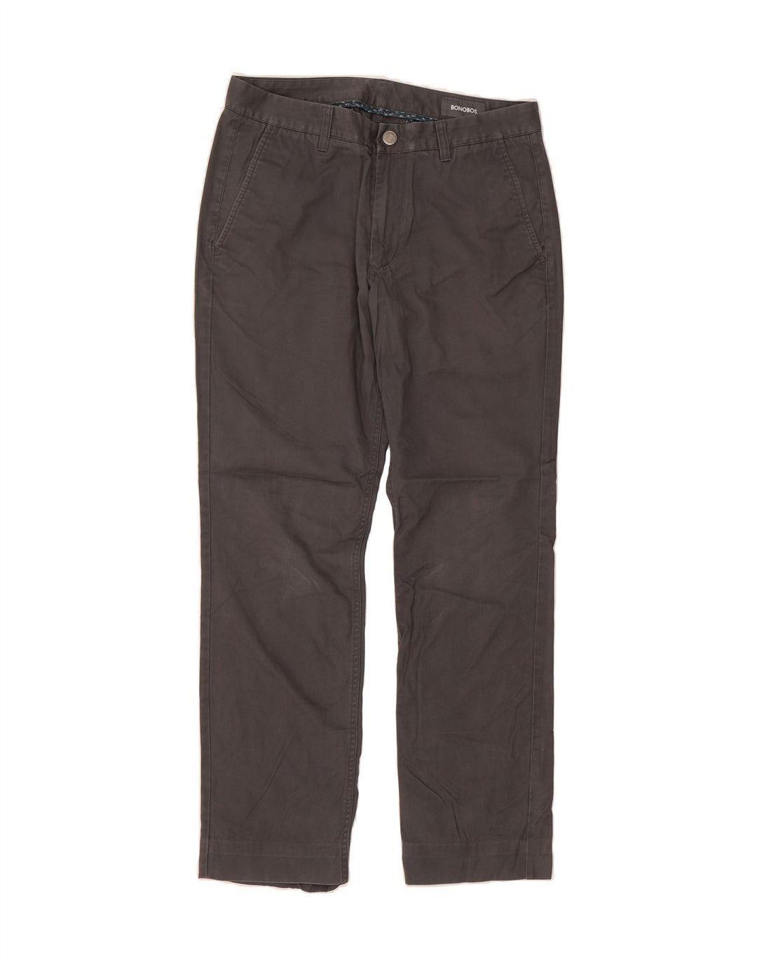 BONOBOS Mens Straight Chino Trousers W31 L32 Grey Cotton Vintage BONOBOS and Second-Hand BONOBOS from Messina Hembry 