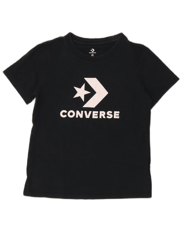 Converse Graphic T-Shirt Top UK 10 Small Black Bomuld