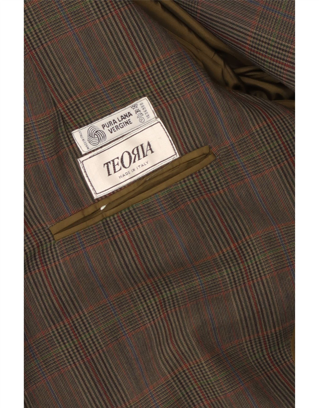 Vintage herre 2-knaps blazerjakke UK 40 Large Brown Plaid Virgin Wool