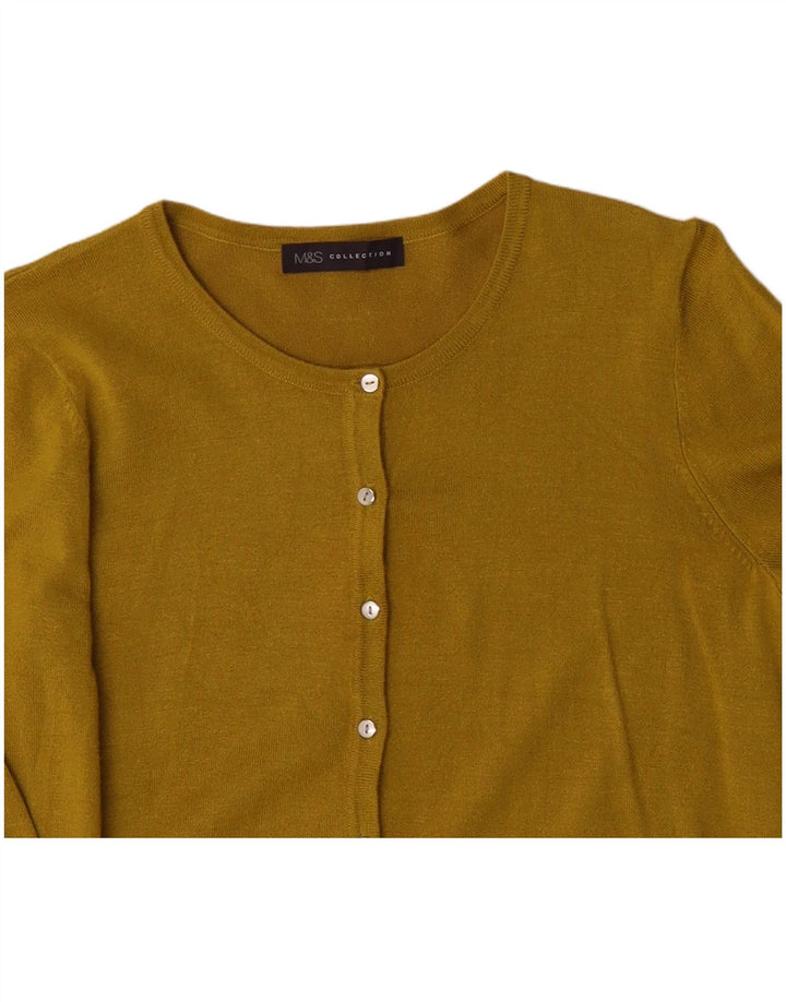MARKS & SPENCER Dame cardigan sweater UK 10 Small Yellow
