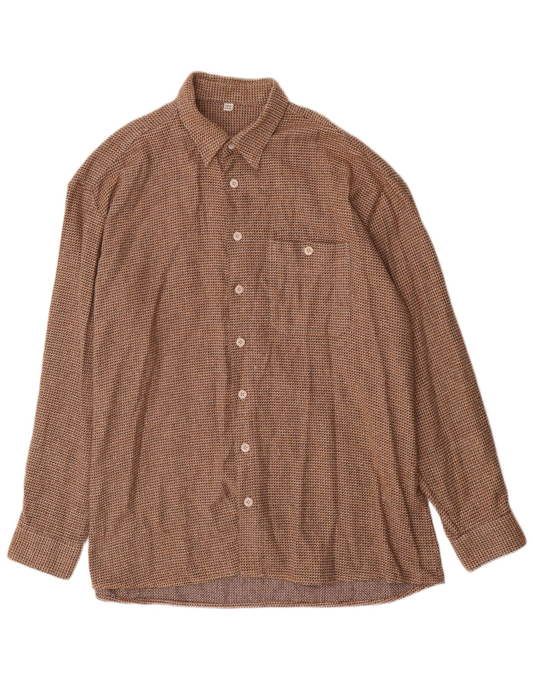 Vintage herreskjorte str. 43 XL Brun Houndstooth Bomuld