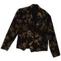 VINTAGE dobbeltradet blazerjakke til kvinder EU 36 Small Black Floral
