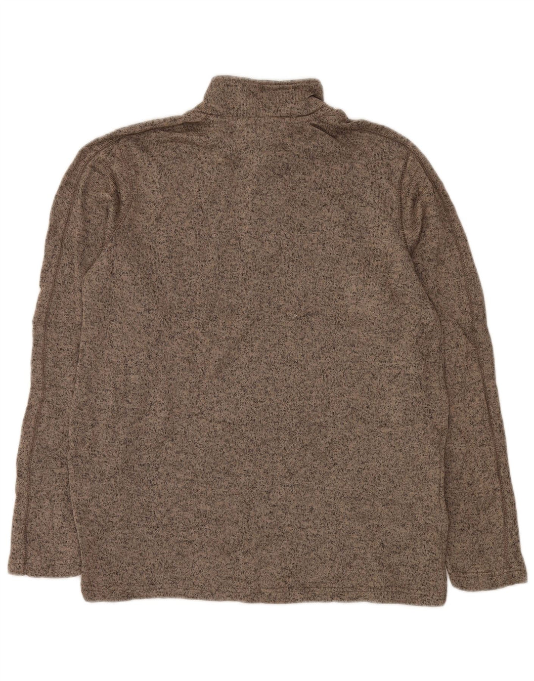 EDDIE BAUER Sweatshirt med lynlås til mænd Large Beige Flecked Polyester