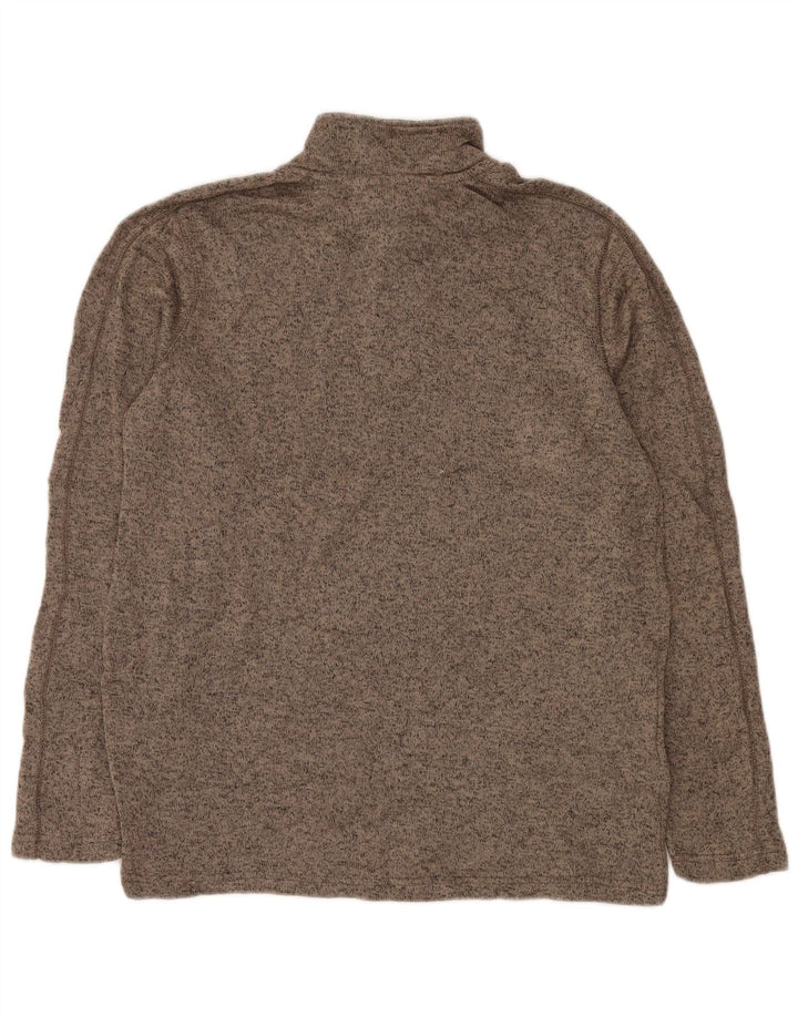EDDIE BAUER Sweatshirt med lynlås til mænd Large Beige Flecked Polyester