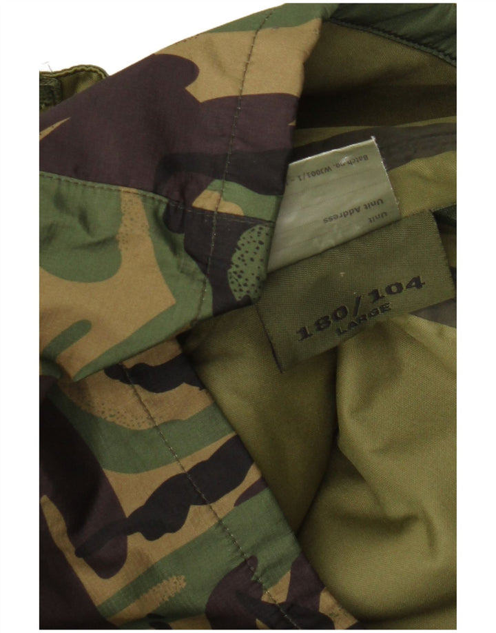 Vintage Herre Hooded Utility Jacket UK 40 Large Green Camouflage Polyester