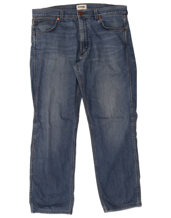 Wrangler Herre Greensboro Straight Jeans W36 L32 Blå Bomuld