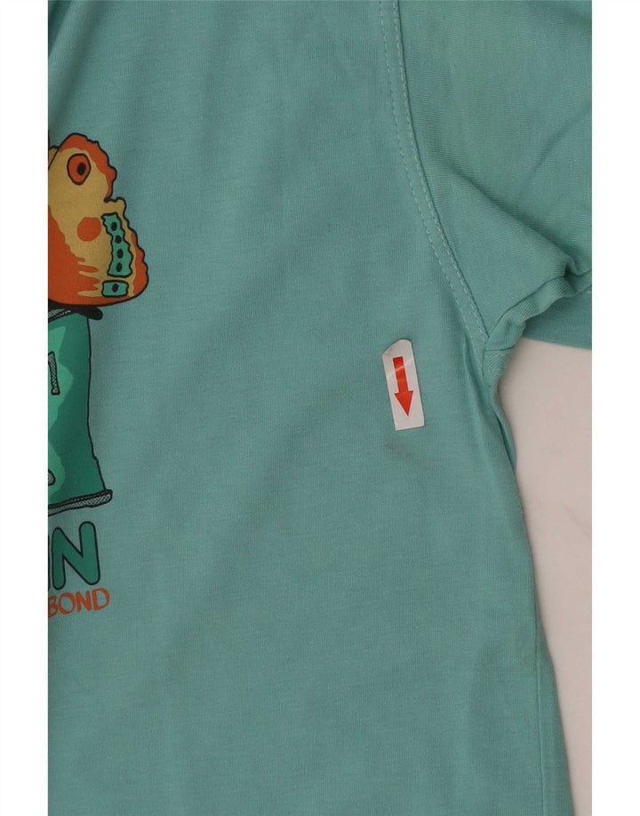 Vagabond Herre grafisk T-shirt Top Lille turkis bomuld