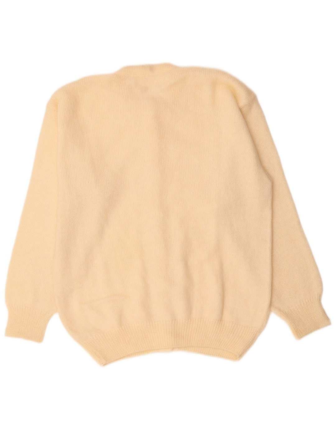 VINTAGE Dame Cardigan Sweater UK 14 Medium Off White Mohair