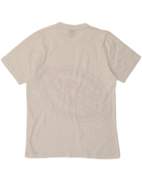 Dickies Dame Loose Fit Grafisk T-Shirt Top UK 6 XS Hvid Bomuld