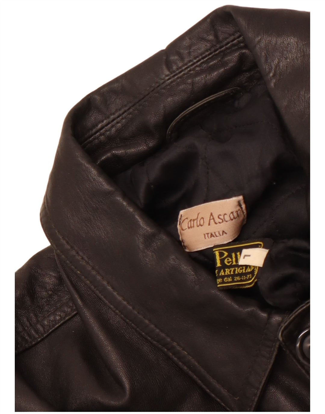 VINTAGE Herre Læderjakke UK 40 Stor Sort Læder