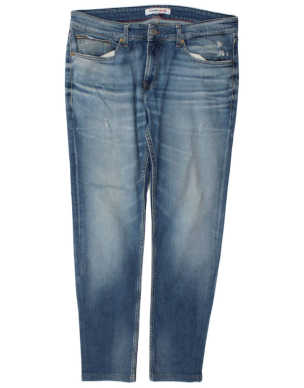 Tommy Hilfiger Mens Scanton Distressed Slim Jeans W34 L32 Blue Cotton