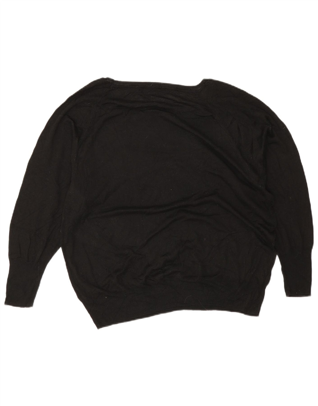 Zara Dame Oversized Boat Neck Jumper Sweater UK 14 Medium Black