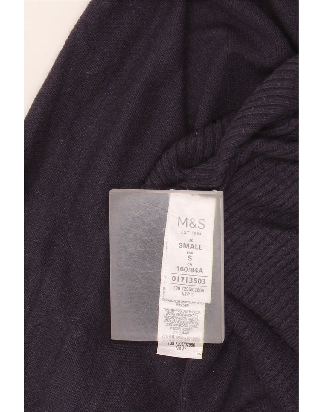 MARKS & SPENCER Dame Longline Cardigan Sweater UK 10 Small Navy Blue