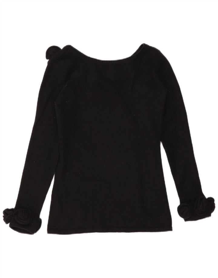 Alba Moda Dame Boat Neck Jumper Sweater UK 10 Small Black New Wool