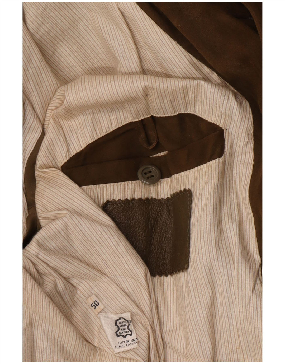 Vintage herre ruskind bomberjakke EU 50 Large Khaki Læder