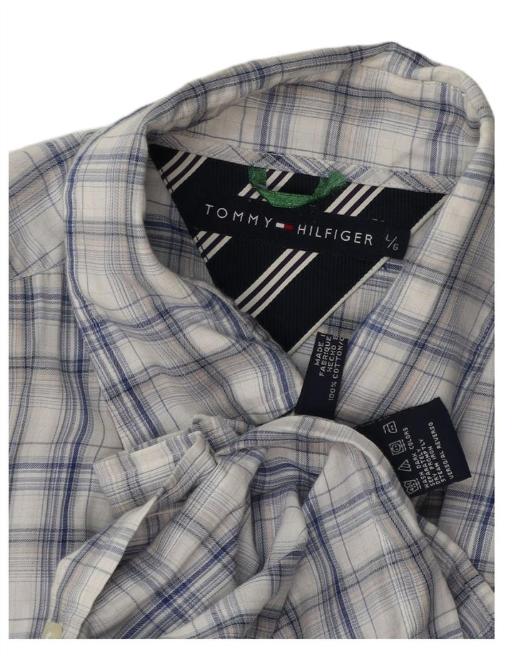 TOMMY HILFIGER Mens Grant Fit Shirt Large Blue Check Cotton