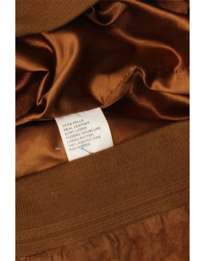 Vintage herre ruskind bomberjakke UK 42 XL brunt læder