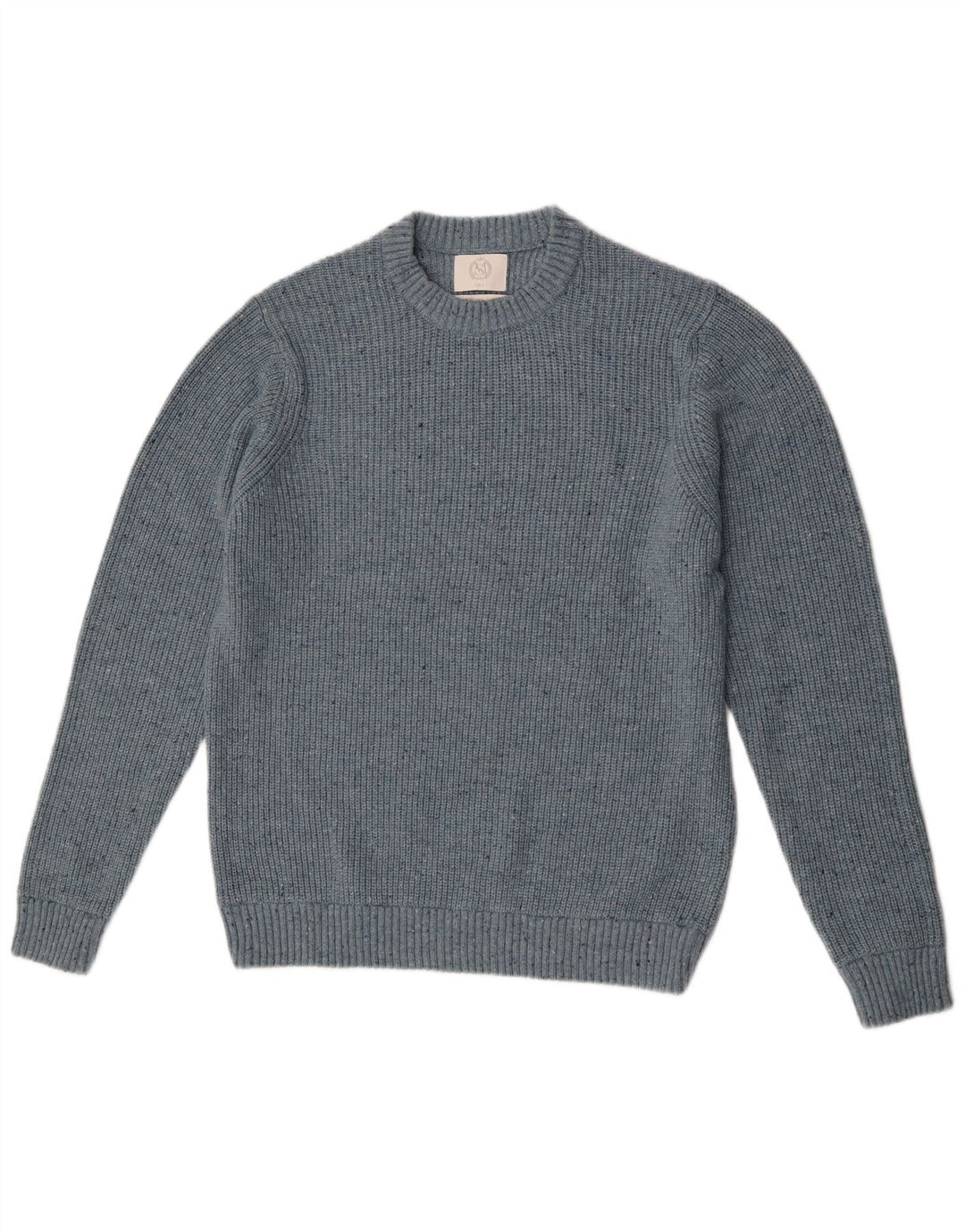 Marks & Spencer Herre sweater med rund hals, stor blå flækket polyamid