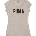 PUMA Womens Graphic T-Shirt Top UK 10 Small Grey Flecked Vintage Puma and Second-Hand Puma from Messina Hembry 