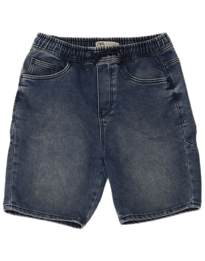 Zara Herre Denim Shorts Små W30 Blå Bomuld