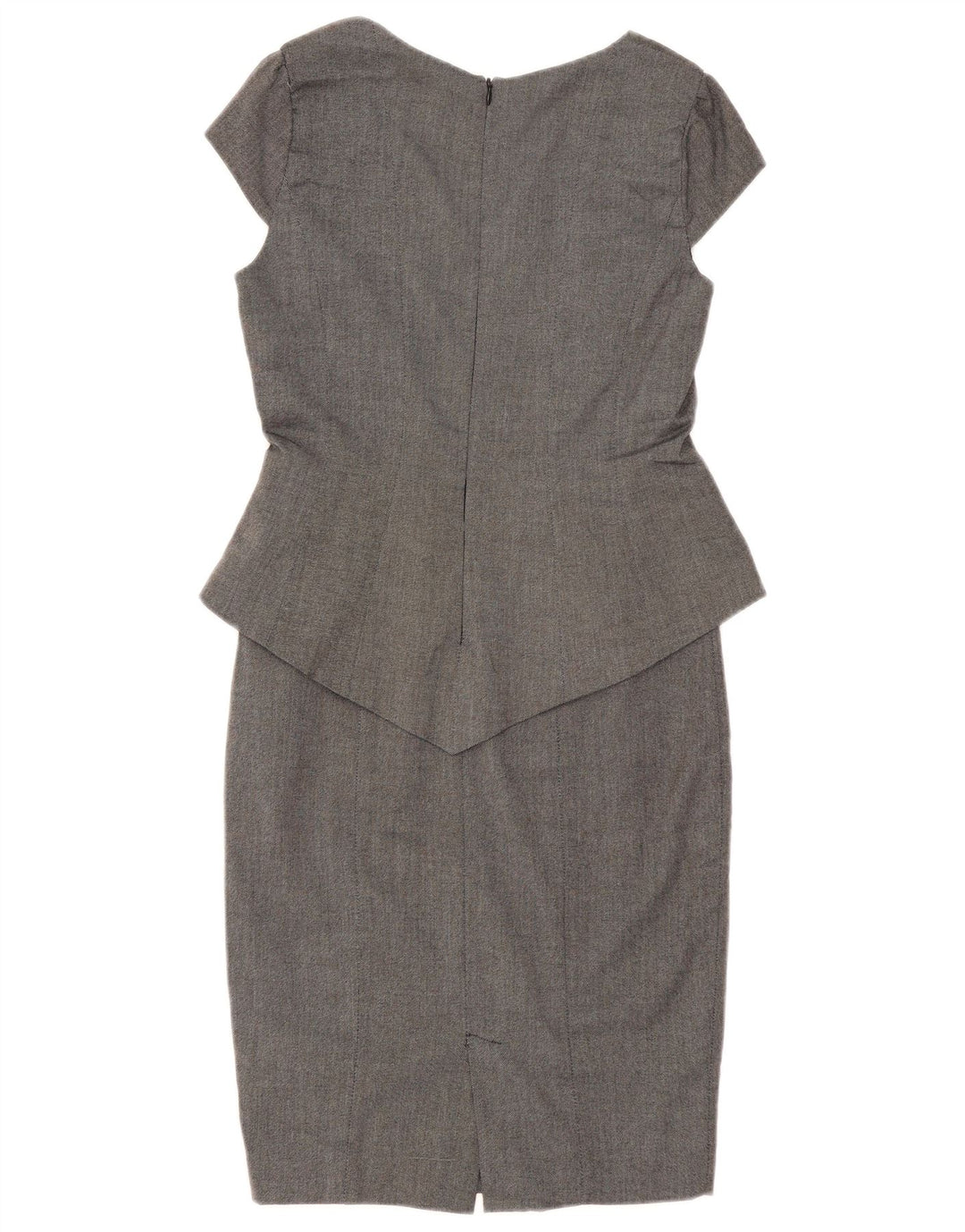Zara Womens Peplum Dress UK 12 Medium Grey Polyester