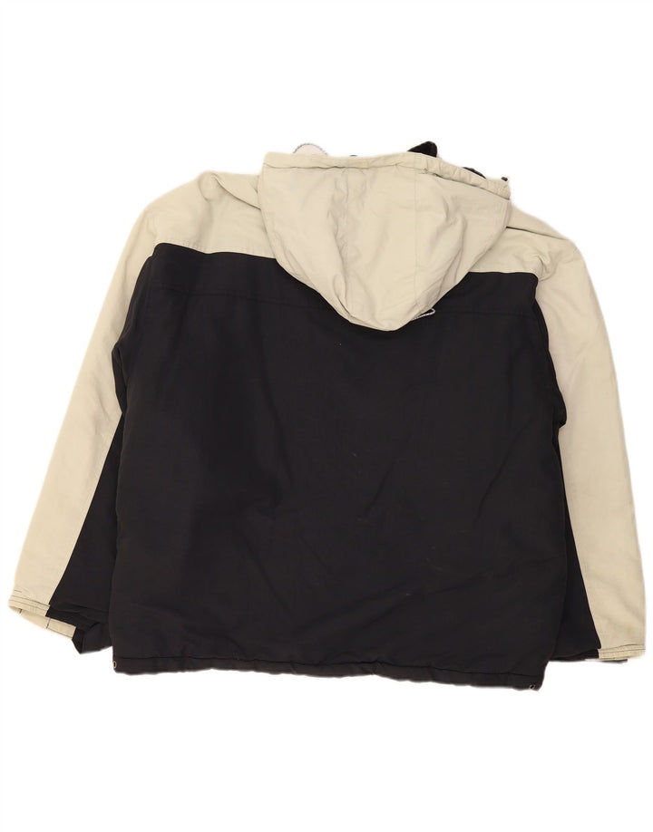 CHAMPION Herre Hættevindjakke UK 40 Stor Sort Colourblock