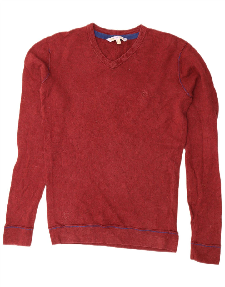 FAT FACE Herre V-hals sweater Medium Rød Bomuld