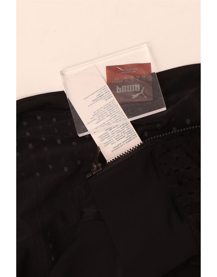 PUMA Dame Oversized Crop Grafisk træningsdragt Topjakke UK 10 Lille Sort