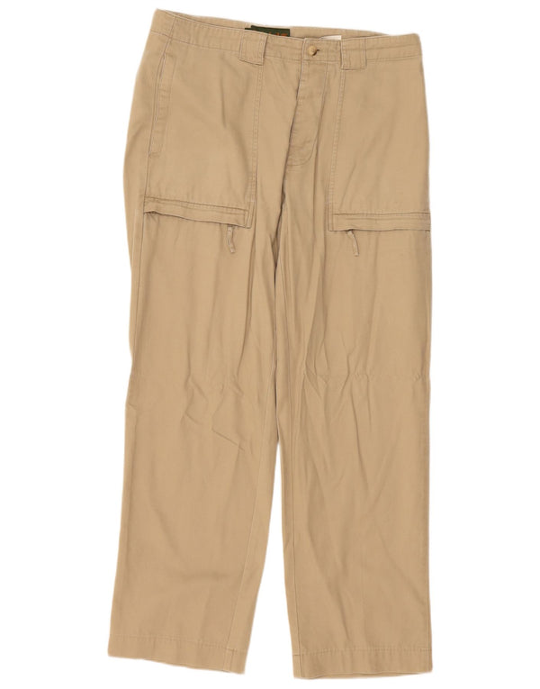 Timberland Mens Straight Cargo Trousers W34 L30 Beige Cotton