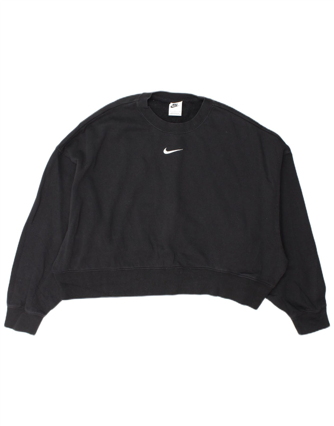 Nike Dame Oversized Sweatshirt Jumper UK 10 Small Black Bomuld