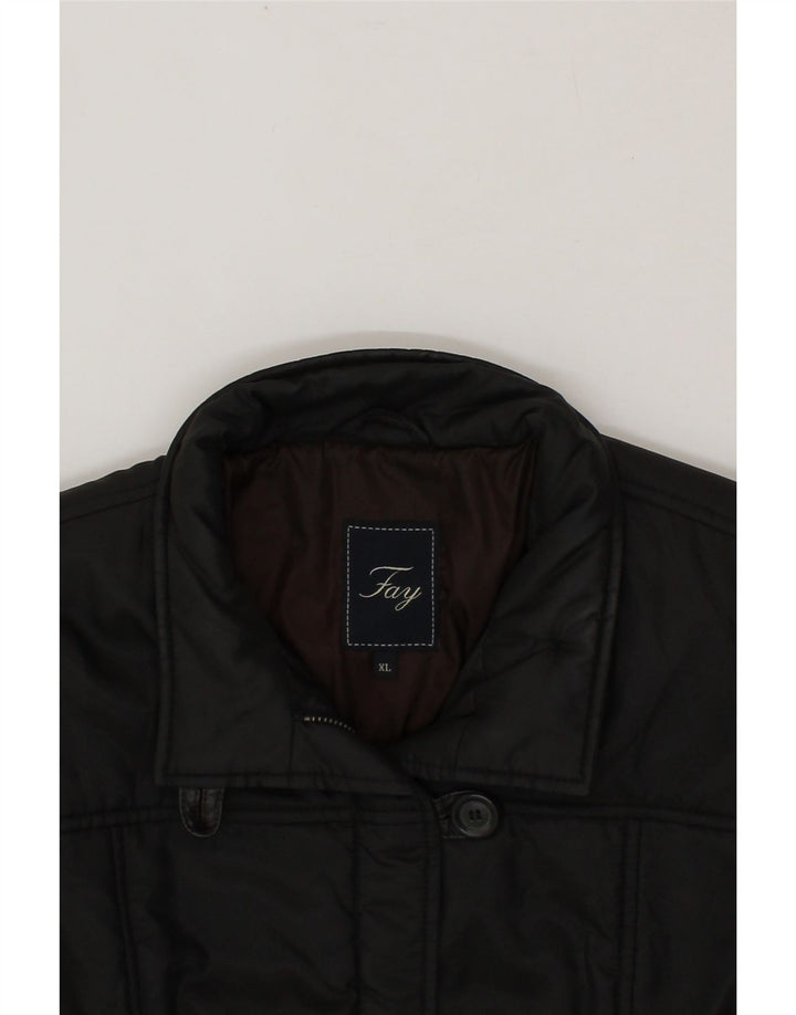 FAY Womens Overcoat UK 18 XL Black Vintage Fay and Second-Hand Fay from Messina Hembry 