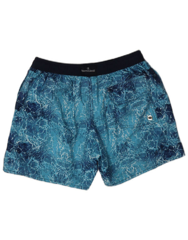 Nazareno Gabrielli Badeshorts til mænd Large Blue Tie Dye Nylon