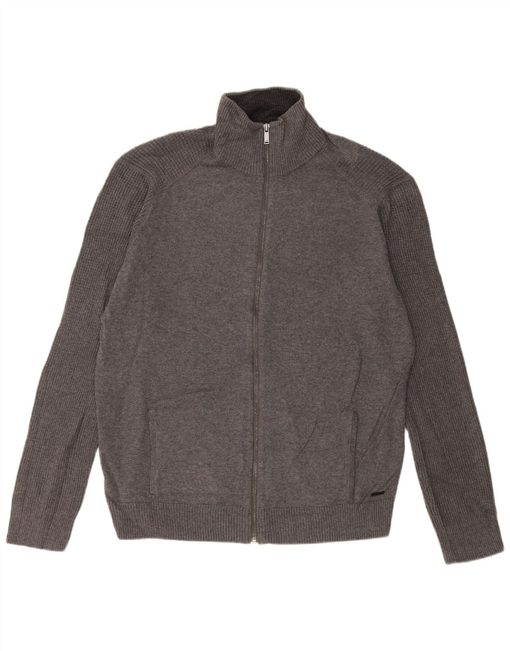 Calvin Klein Jeans Herre Cardigan Sweater Stor Grå Bomuld