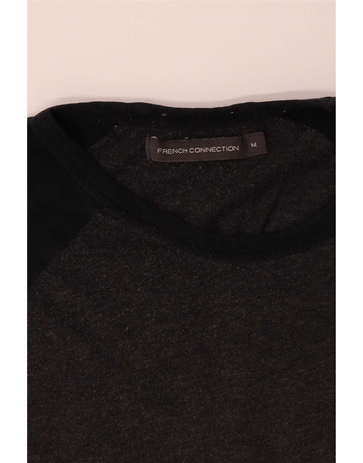 French Connection Herre T-shirt Top Medium Grey Colourblock Bomuld