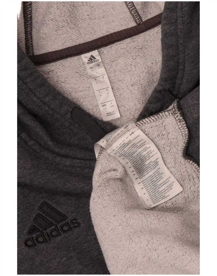 Adidas hættetrøje til mænd, stor grå bomuld