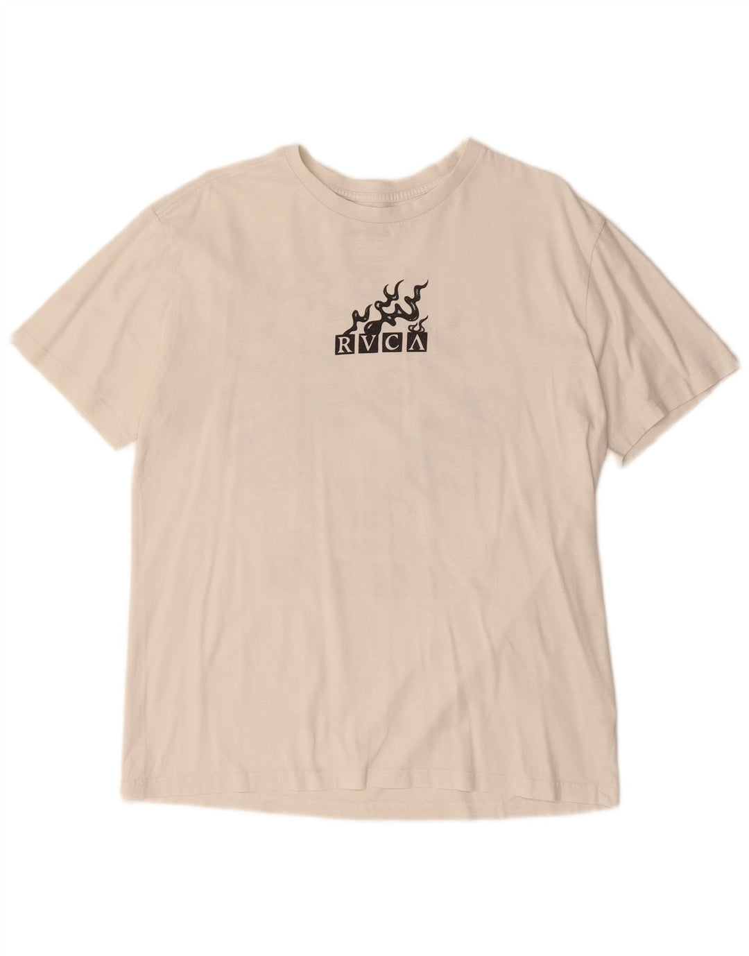 RVCA Herre Relaxed Fit Grafisk T-shirt Top Medium Off White Bomuld