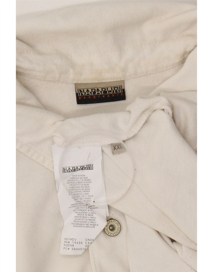 NAPAPIJRI Mens Polo Shirt 2XL White Cotton Vintage Napapijri and Second-Hand Napapijri from Messina Hembry 