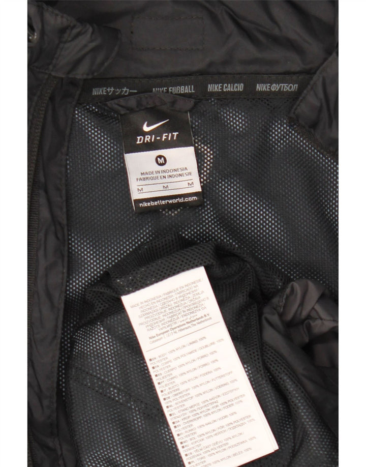 Nike Regnjakke med hætte til mænd UK 38 Medium Sort Colourblock Nylon
