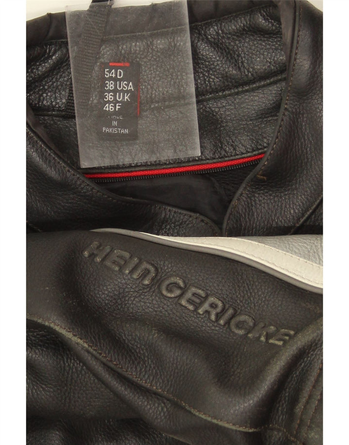 Hein Gericke Herre motorcykel racerjakke UK 36 Small Black Colourblock