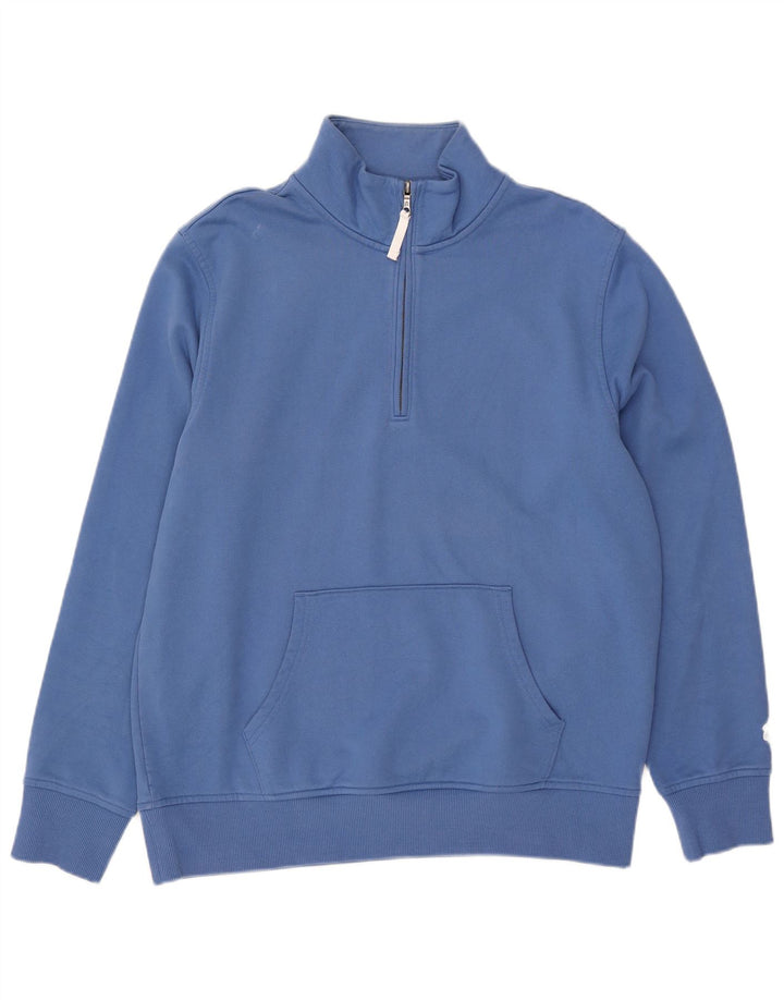 Brooks Brothers Herre Zip Neck Sweatshirt Jumper Stor Blå Bomuld