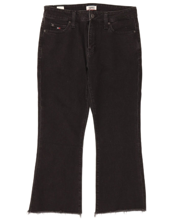 Tommy Hilfiger Dame Flare Cropped Jeans W31 L24 Sort Bomuld